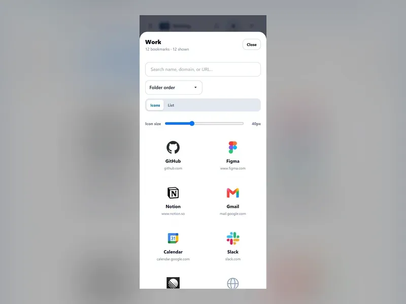 NESKTOP visual bookmark folders using demonstration links